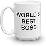Deoqash Worlds Best Boss Mug, Office Mug, Elevate Your Office Decor, Gift for Boss Coworkers or Friends 15oz