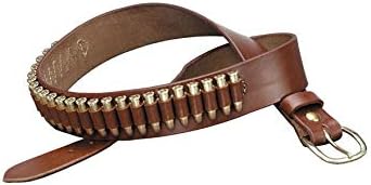 Triple K 10026 100 Heavy Saddle Leather Pistol Cartridge Belt, Walnut Oil, Plain Finish