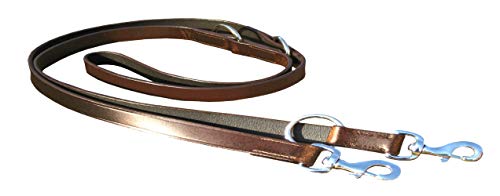 Laisse de dressage pour chien en cuir plaqué chrome 2,5 cm de large Noir et marron Cover