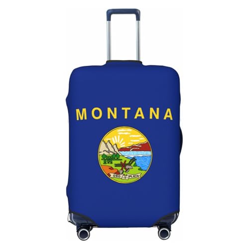 Montana Flag Suitcase Cover Luggage Cover Protector Travel Suitcase Cover Fits 18-32 Inch Luggage