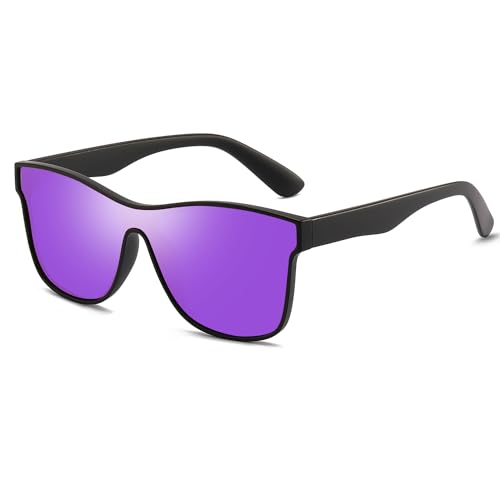 Image of DUBERY Fashion Polarized Sunglasses for Women Men 100% UV Protection Trendy Siamese Lens Shades D8030