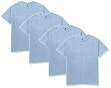 Hanes Men's Essentials Short Sleeve T-shirt Value Pack (4-pack),Light Blue,Medium