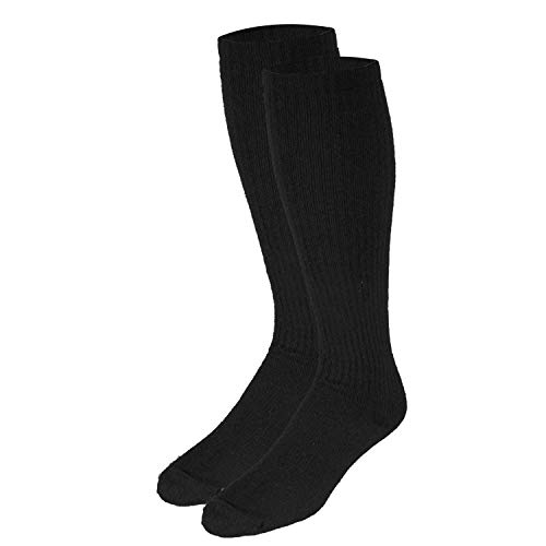 Image of Truform Medical Compression Socks for Men and Women, 8-15 mmHg Knee High Over Calf Length, Black, Large (8-15 mmHg) (Pack of 2)