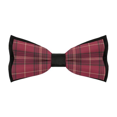JYYAU Christmas Red Black Plaid Bow Tie Adjustable Necktie For Men Business Fashion Pre-tied Tie Neckwear Novelty Accessory For Weddings Party Festival