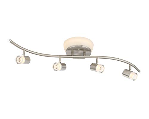 Designers Fountain 1049TFD3H-35 4 Heads S Bar Flushmount Combo LED Track Light, Brushed Nickel