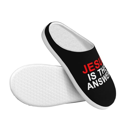 Jesus Is The Answer Cotton Slippers Indoor Outdoor Slippers For Women/Men3