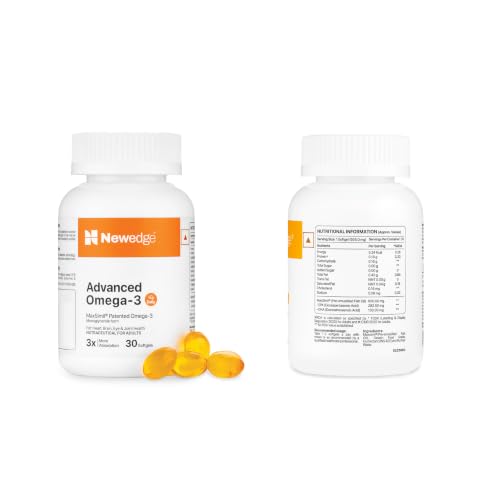 Image of Newedge Advanced Omega-3 | MaxSimil Monoglyceride Fish Oil | 3X Higher Absorption than Regular Fish Oil | EPA DHA Supplement | Norway Purified | No Fishy Burps | 30 Capsules