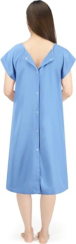 NY Threads Women's Hospital Gown Soft and Stylish Patient Gown, 2XLarge-3XLarge, Ciel Blue