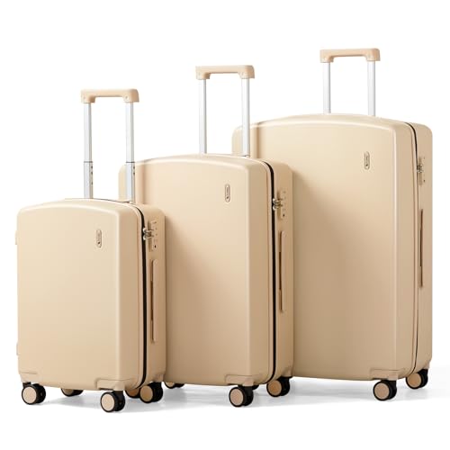 Image of Hanke Hard Shell Luggage Sets 3 Pieces, 20 /24 /28 Inch Travel Suitcase
