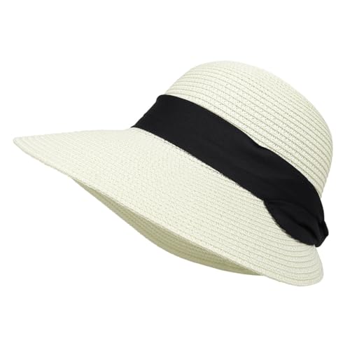 Chapeau à Large Bord pour Femmes Pliable Antiuve Capeline de Soleil Plage Légère ZYFSHA