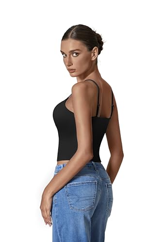 Avidlove Camisole Tank Top for Women Square Neck Spaghetti Straps Double Lined Y2K Going Out Cami Tops3