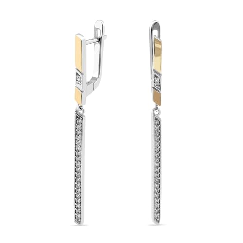 Boucles d'oreilles argent 925 SiZ LuX 0953 anti-allergie en or jaune 9k
