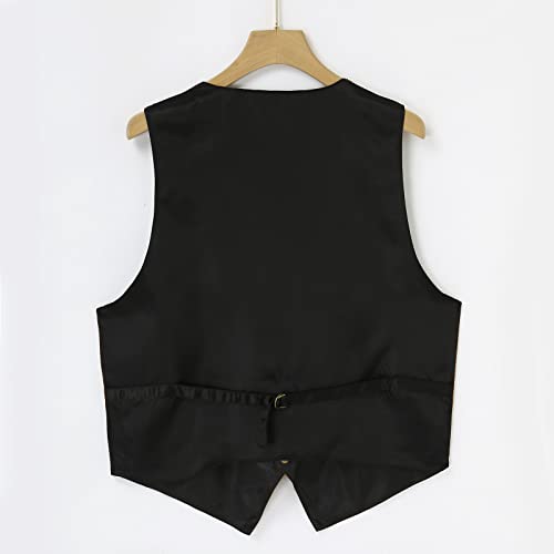 ZHUER Mens Cowboy Suede Leather Vest - Retro Faux Suede Waistcoat for Men - Slim Fit Sleeveless Casual Vest Jacket3