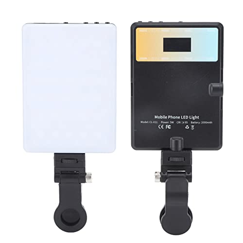 Portable LED Camera Light, Dual Color Temperature Cold Warm Light, Clip on, 60 LED, 2000mAh Rechargeable, for PhoneTabletLaptop
