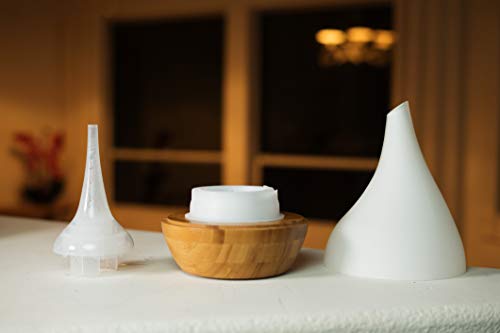 XBrand 10 Inch Aromatherapy Essential Oil Diffuser & Color Changing Mist Humidifier, Bamboo Base with White Glass Cover by XBrand - Image 9