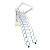 12-Steps Wall-Mounted Attic Ladder, Folding Attic Staircase with Handrail, Maximum Load Capacity 660 lbs, 39 * 27.5" Ceiling Ladder Pull Down System for Attics, Garages, Roofs (Blue+White)