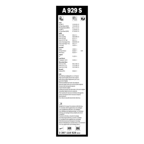 Image of BOSCH 3397118929 AeroTwin Wiper Blade Combo - Set of 2 (24 inch& 19 inch) Pinch Tab