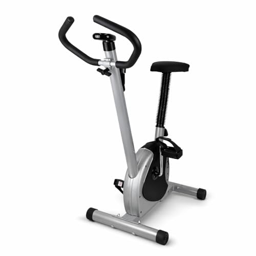 Bike Ergométrica Bicicleta Vertical Academia Com Painel Digital Prateado Premium