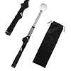 Lyreh Retractable Golf Swing Training Aid, Portable Golf Grip Click Stick Trainer with Storage Bag Ideal Accessories for Indoor Practice Warm-Up Tempo Chipping Hitting Training(Black)