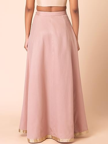 Image of Indya Womens Silk Floor Length Kalidar Lehenga Skirt