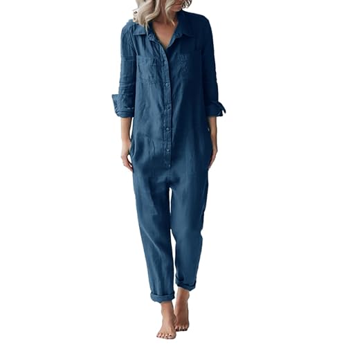Combinaison en lin décontractée chic pour les vacances d'été - 2