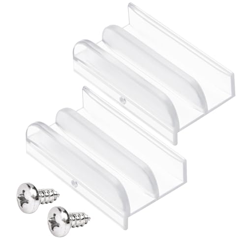 M6219 Sliding Shower Door Bottom Track (Top-Hung Shower Door Track) Suitable for 7/16-inch Thick Glass 1/2-inch Channels Glass Shower Door Plastic Track M6219 (2 Pack Transparent)