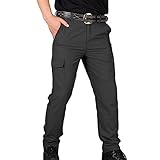 JEsilunmaMY Men's Cargo Pants Multi-Pocket Outdoor Mountain Hiking Military Trousers Lightweight Waterproof Joggers Pants (Black,3X-Large)
