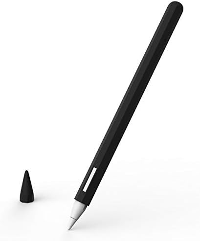 Eartonx Ultra Thin Elastic Silicone Case Sleeve Holder Grip with Nib Cover Accessories Kit Compatible for Apple Pencil 2nd Generation (2018) iPad Pro 11 (12.9 inch) (2018),red
