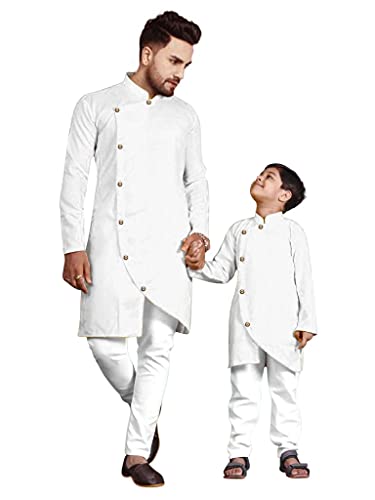 Image of Men's Cotton Blend Kurta Pyjama Set