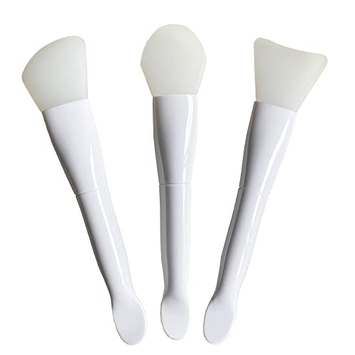 SALOCY Double-Ended Silicone Face Mask Brushes,Facial Mud Mask Applicator Brush for Skin Care Cosmetics Tool,3 PCS