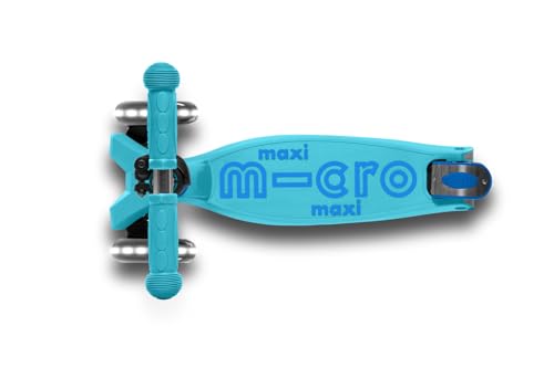 Micro&reg; Maxi Deluxe Klappbarer LED-Scooter, 3 R&auml;der, 5-12 Jahre, Gewicht 2,5 kg, maximale Belastung 70 kg, H&ouml;he 67-91 cm, rutschfeste Plattform aus Polypropylen (flexibel, hohe Widerstandsf&auml;higkeit)
