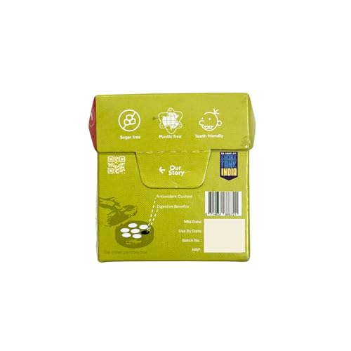 Image of Gud Gum- Natural, Plastic Free Chewing Gum- Clove, Cardamom, Fennel, Cinnamon- 21g x 4 - Mini Pack of 4- No added artificial colours, flavours & sweeteners (4 Packs, 60 chewing gums) Cardamom
