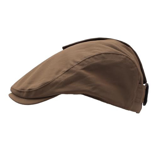 Image of ZLYC Men Cotton Flat Cap Summer Scally Ivy Gatsby Newsboy Beret Driver Cabbie Hunting Hat