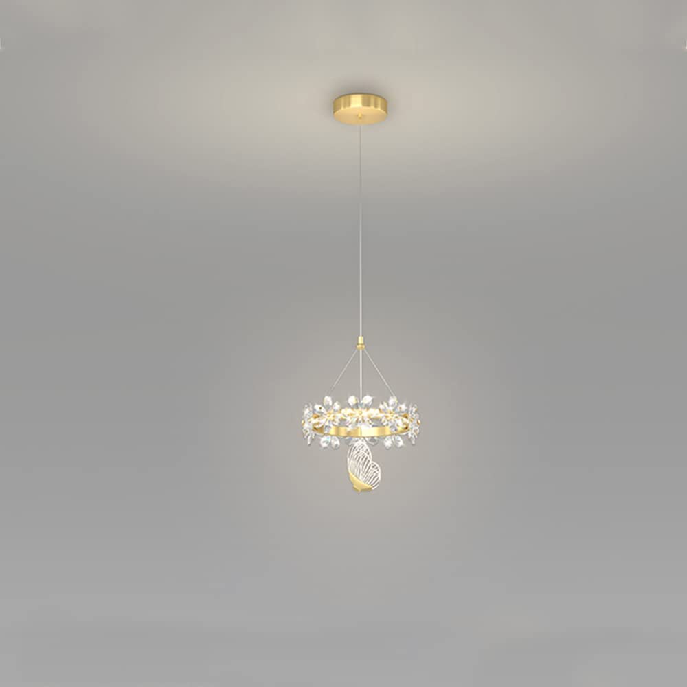 Lámpara colgante de bola de cristal nórdica para iluminar techos altos