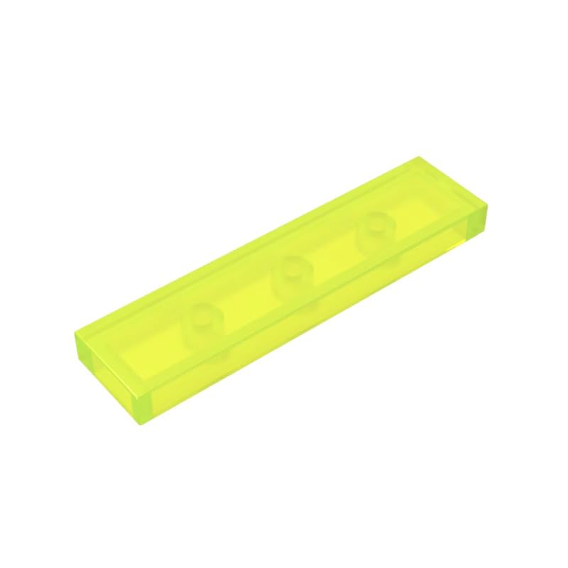Gobricks 2431 Foundation Plate Tile 1x4 with Groove 50 Pieces GDS-563 Compatible with Lego Building Blocks Color:Trans Neon Green — image 1