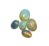 AAA Quality Natural Ethiopian Opal Mix Size Oval Shape Cabochon Loose Gemstone Box. (4x6 = 3 stone)
