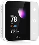 Vine Thermostat for Home with Touchscreen Color Display, WiFi Smart Thermostat Compatible with Alexa and Google Assistant, 7day/8period Programmable, Energy Saving, C-Wire Required, Screen Size 2.8"