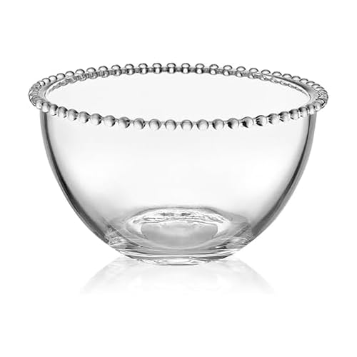 Fitz and Floyd Beaded Glass Fruit Serve Salad Bowl, 8.25 Inch