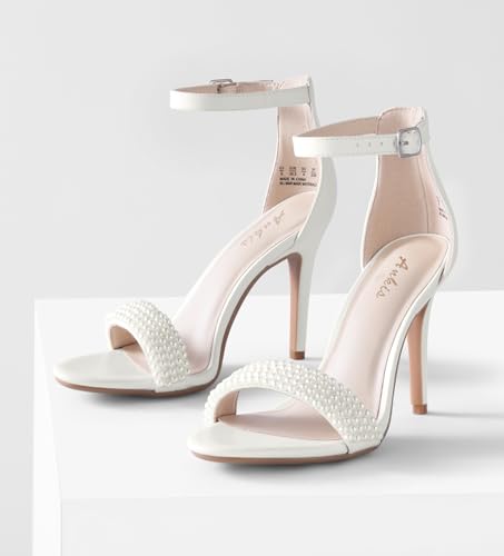 Image of Ankis High Heels for Women 4 Inches, Black Nude Gold Stiletto Heels Open Toe Ankle Strap Heeled Sandals for Dressy Wedding Party
