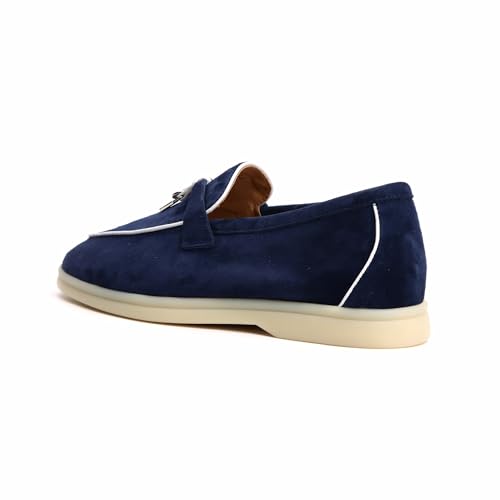 Image of XOBZJH Women's Leather Suede Loafers Flats - Slip-On Penny Loafers with Soft, Comfortable Driving & Dress Shoes for Casual Office Work All Day