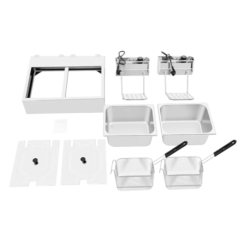 Friteuse double cuve en acier inoxydable 201 durable avec thermostats isolés