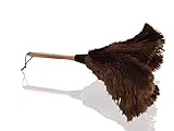 35cm 14'' Premium Quality Genuine Ostrich Feather Duster – Attracts Dust Particles - Thick Soft Feathers - Durable Ergonomic Wooden Handle – Easy Efficient Dusting - 100% Money Back - Image 1