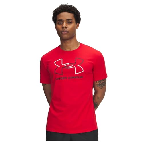Under Armour Global Line Foundation Updated Short Sleeve, Super-Soft and Comfortable Men's T-Shirt, Fast-Drying Gym Tee for Training and Casual Wear,Red/White/Black,XS