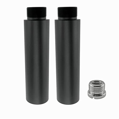 2 Piezas Tubo De Extensión Negro Mic Varillas De Extensión De Soporte Micrófono Extensión De Soporte De Micrófono Con 1 Plato Adaptador Para Micrófono De Soporte Para Extensión De Pie De Micrófono Cover