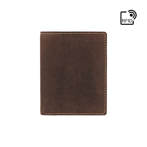 Visconti Hunter 705 Distressed Leather Slim Bifold Card Holder Wallet (Oil Brown)2