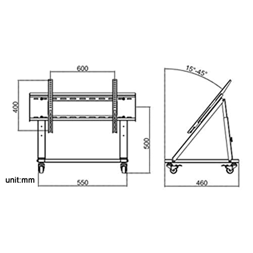 Carro para monitor bajo con ruedas para TV 40-75 pulg miniatura 2
