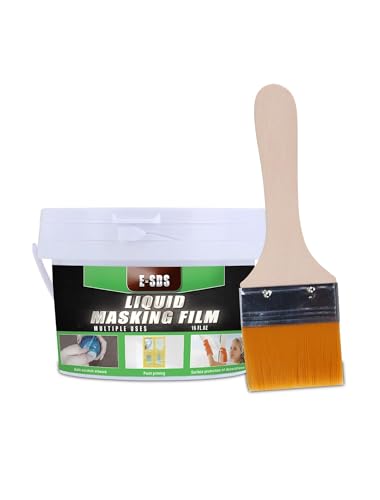 E-SDS Masking Liquid Tape 16 fl.oz Masking Liquid Transparent Peelable Coating for Window Painting with a Brush