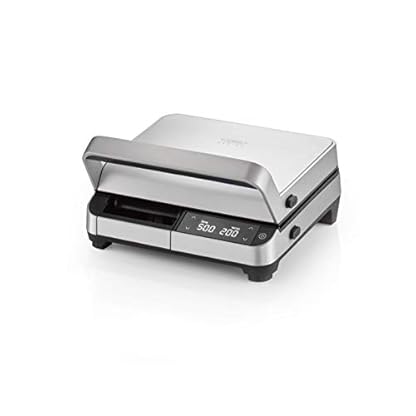CASO Kontakgtgrill DG 2000 Watt Leistung, 60-220°C einstellbar, eloxiertes Aluminium Gehäuse, Fettablauf, LED Display