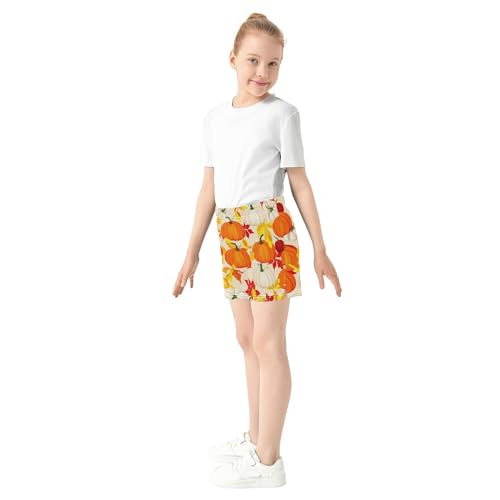 Pumpkins Orange Harvest Autumn Girl’s Lounge Shorts Athletic Casual Comfy Pajama for Kids Teens Customized, X-Small4