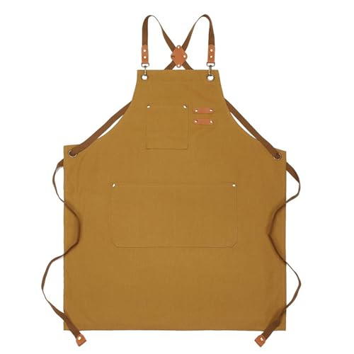TYXHXTF Grembiule da Cucina Chef, Lavoro Grembiuli per Uomini Donne, Grembiule da Ristorante BBQ Bar Chef Cucina, Regolabile Cuoco Grembiuli con 3 Tasche, Impermeabile, per Cottura Pittura